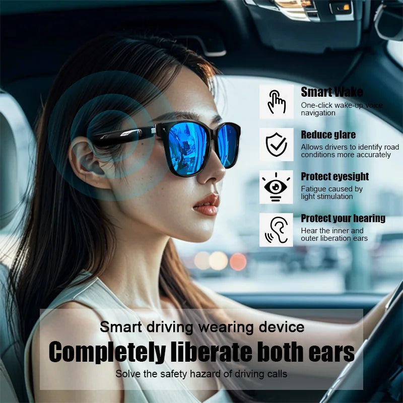 Smart Glasses Bluetooth Make Receive Call Music Camera Noise Reduction UV 400 anti Blue Light Glasses TWS Men Women Gifts